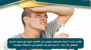 طقس شديد الحرارة والرطوبة يهيمن على القاهرة اليوم مع وصول الحرارة للعظمى 38 درجة – ما مدى تأثير هذا الوضع على أنشطتك اليومية؟